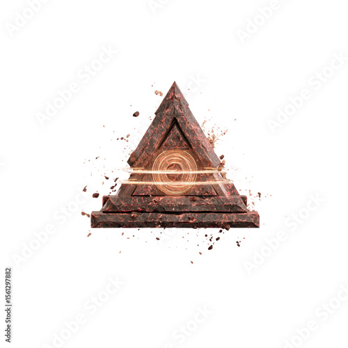 Mystical Stone Pyramid with Glowing Center - Abstract 3D Render