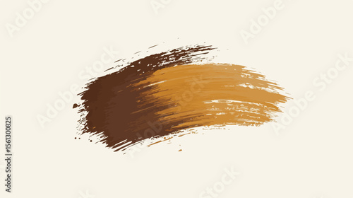 Brown Brush Stroke Flat Vector Illustration Centered
