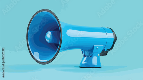 Blue Megaphone Sound Vector Illustration