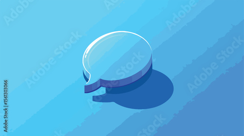 Blue Speech Bubble Isometric Flat Vector Illustration