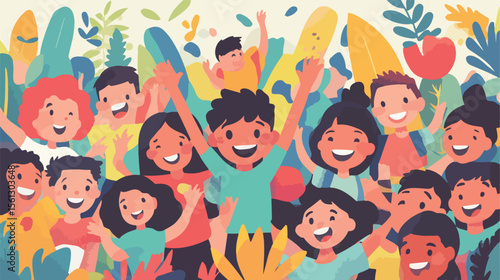 Happy Kids Board Template Vector Illustration