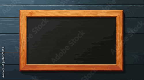 Modern Board Template with Wooden Frame in Flat Vector Style