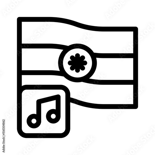 national anthem line icon