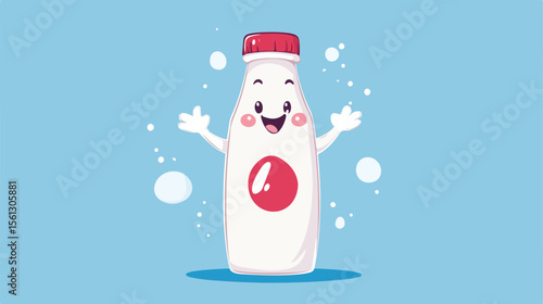 Cute Milk Maid Mascot Cartoon Vector Illustration