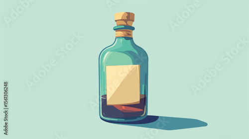 Message in a Bottle Vector Illustration