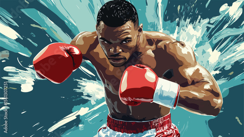 Dynamic Boxing Sport Vector Illustration