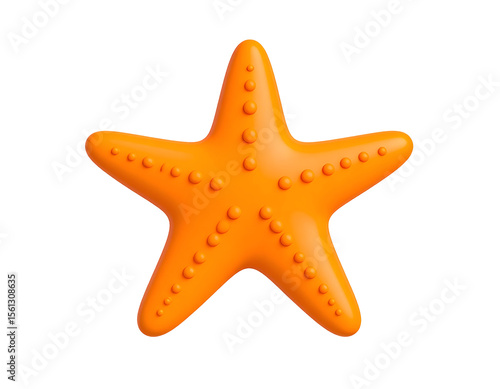Orange 3D Starfish Illustration