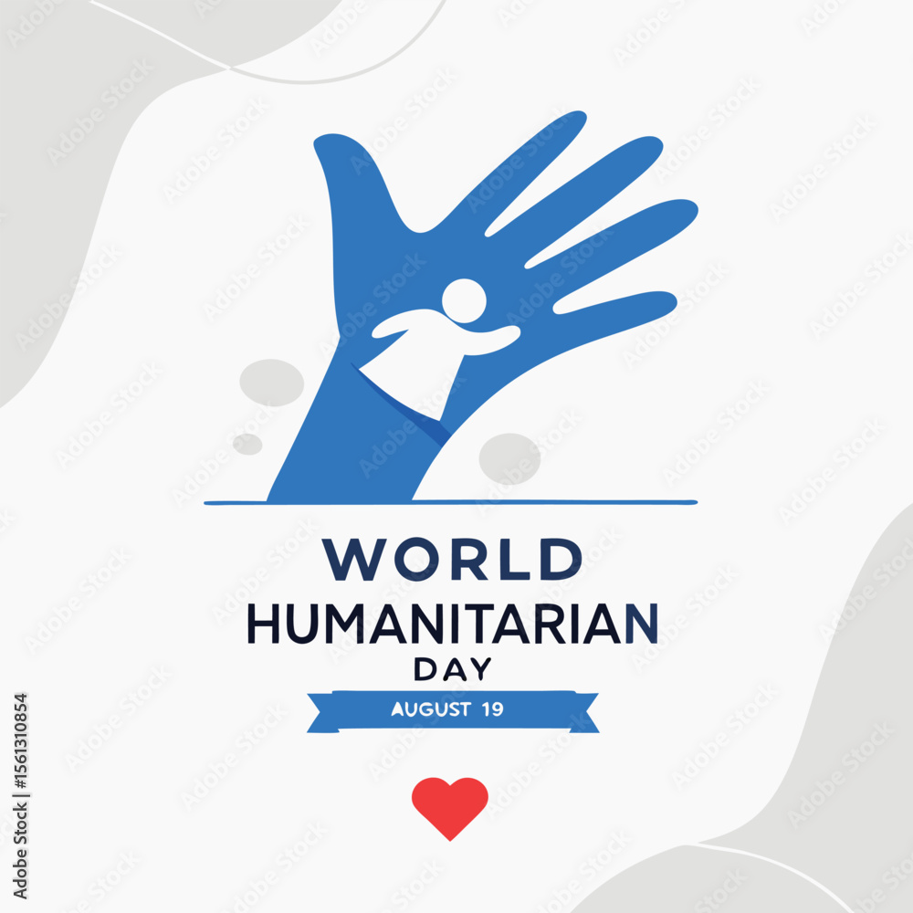 Obraz premium World humanitarian day illustration with a person helping the globe inside a heart shape