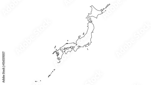 日本列島手描き