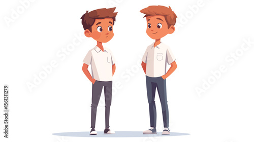 Young Boy with White Shirt Giving Interview - Professional Image