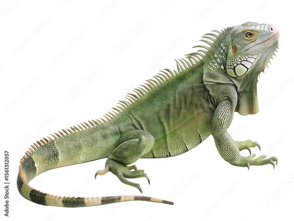 Fototapeta premium iguana animal isolated on white background PNG ,ai generated