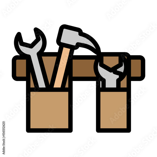 Tool Belt  Vector Filled Icon Design
