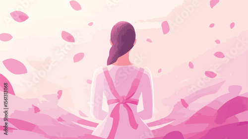 Breast Cancer Flat Vector Illustration