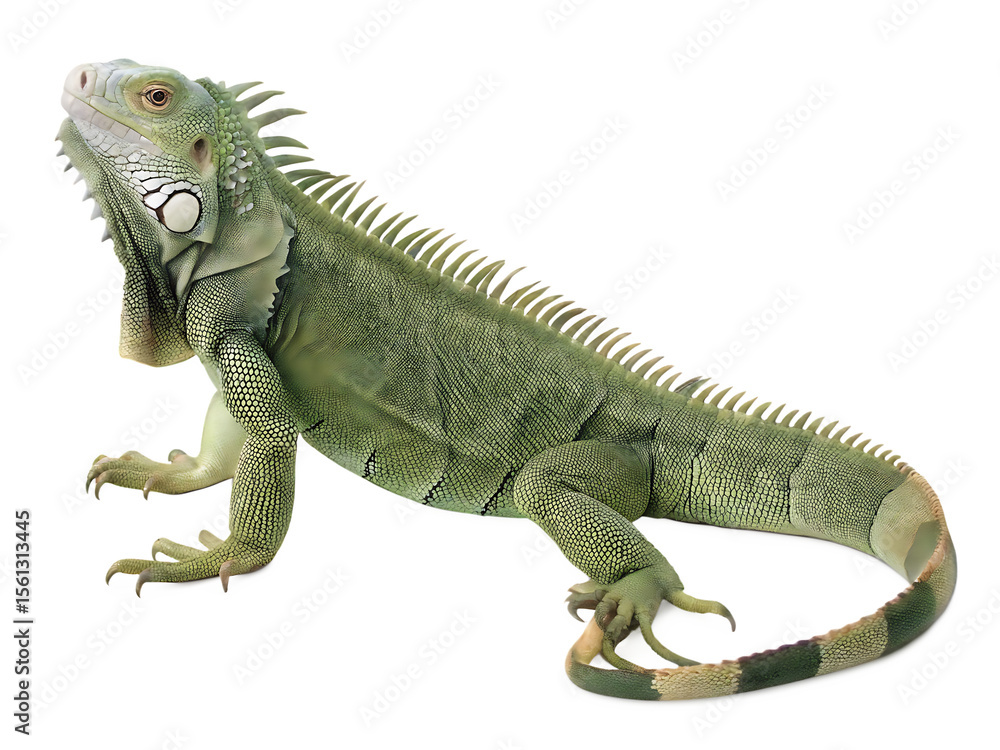 Fototapeta premium iguana animal isolated on white background PNG ,ai generated