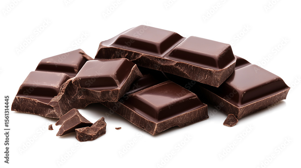 A pile of chocolate bars with some of them broken A pile of chocolate bars with some of them broken