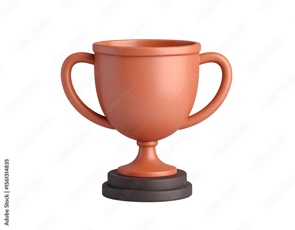 3D Render Orange Trophy Illustration 3D Render Orange Trophy Illustration