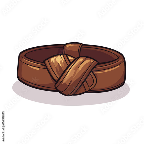 Brown Belt Cartoon Vector Illustration Hand Drawn