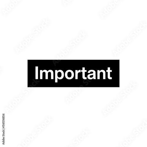 Important text on black background in bold font  