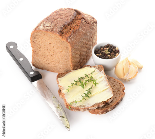 Freshly baked dark rye brea...