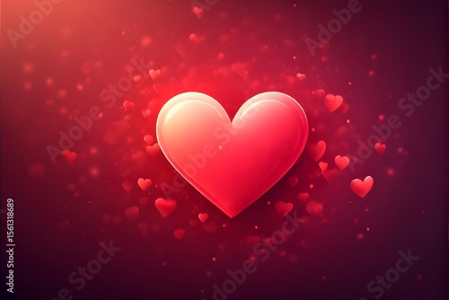 ia generated. Shiny red 3D heart on dark background, modern and elegant design perfect for romantic themes, Valentine's Day or love.
