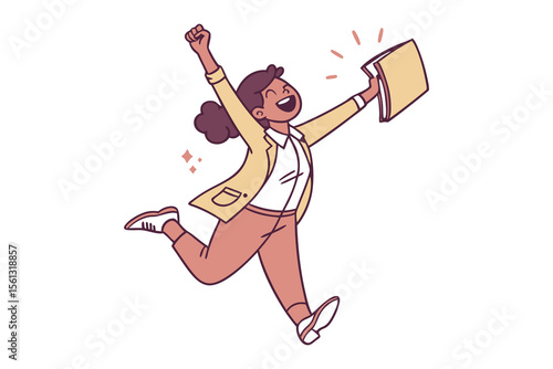 Achieving Excellence: Energetic individual celebrates their victory with the joy of achievement