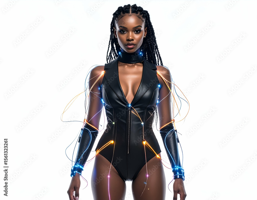 Futuristic Fashion 2025 Nightlife Style with Fiber-Optic Threads Futuristic Fashion 2025 Nightlife Style with Fiber-Optic Threads