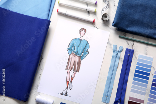 Composition with fabric and...