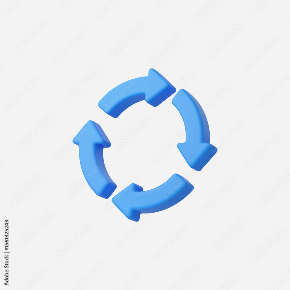 3d Realistic Recycle arrow vector illustration
