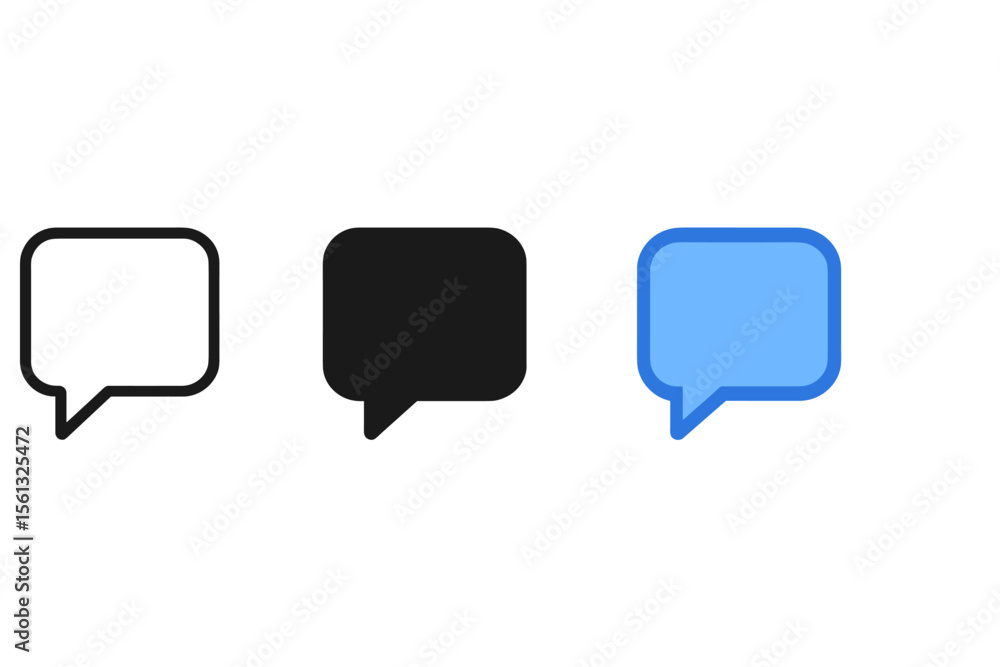 Fototapeta premium Simple chat bubble icons vector illustration for modern communication design