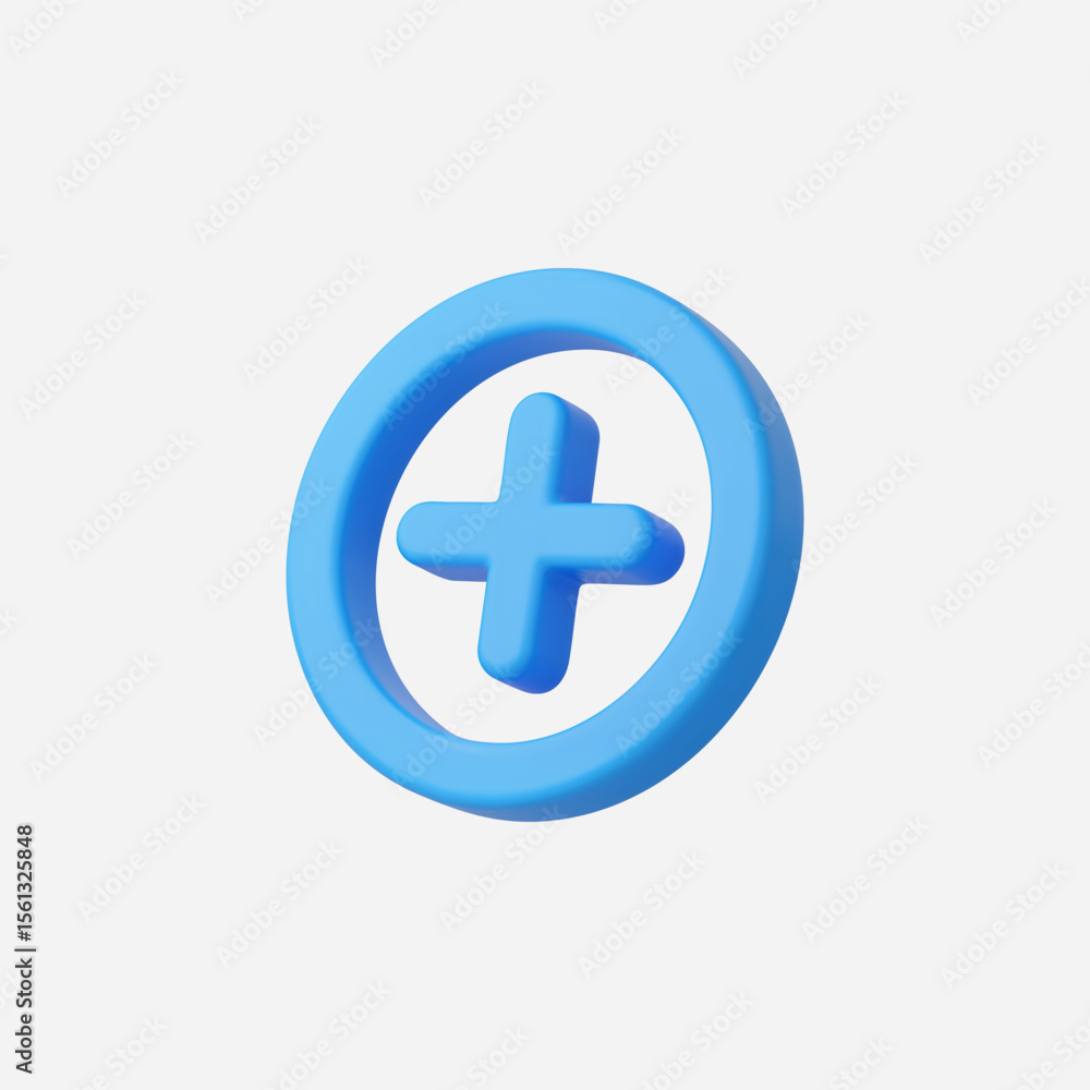 Fototapeta premium 3d Realistic Add icon vector Illustration