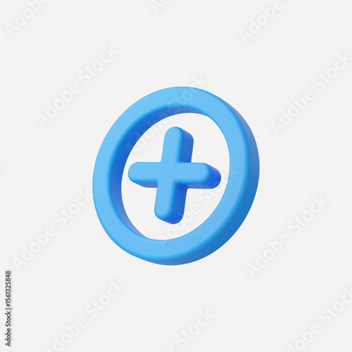 3d Realistic Add icon vector Illustration