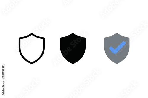 Free Download Simple shield icon set vector illustration for security design and application ui - GFXLoad