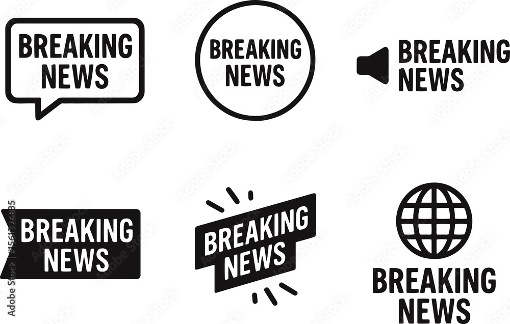 Fototapeta premium Breaking News Logo icon set