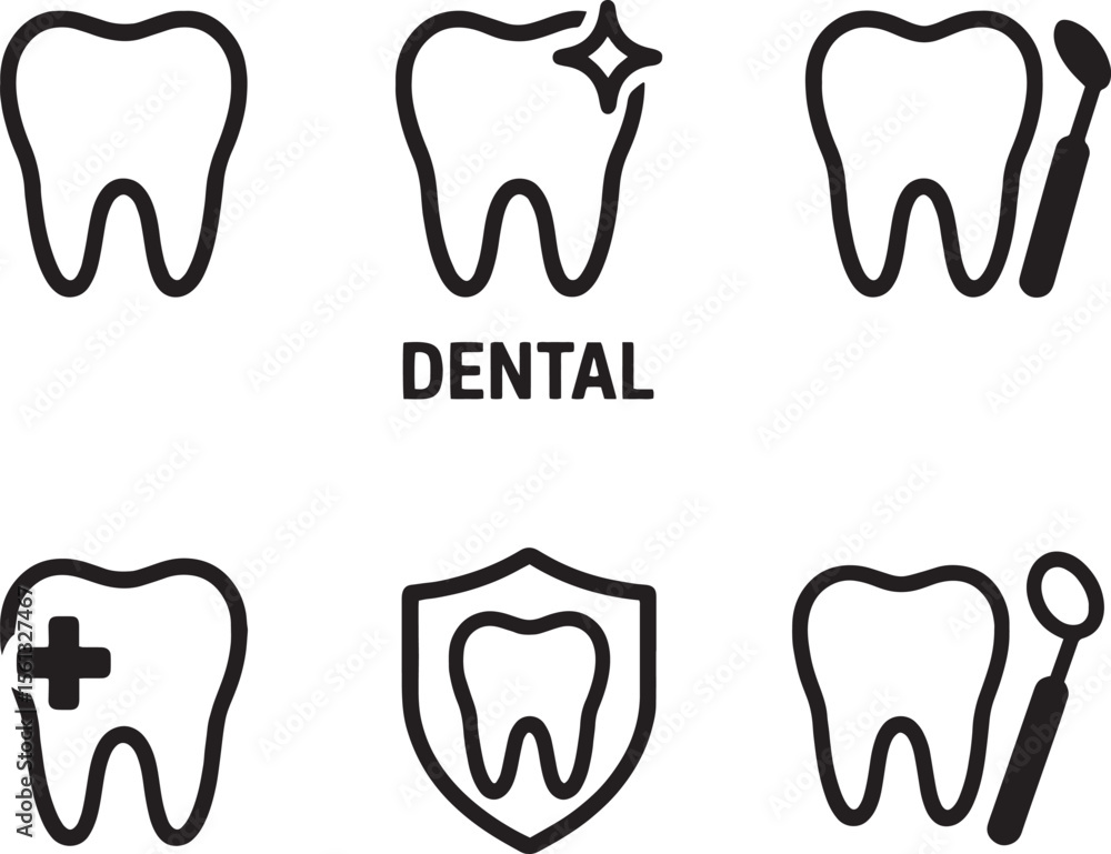 Dental or dentist logo Icon Set Dental or dentist logo Icon Set