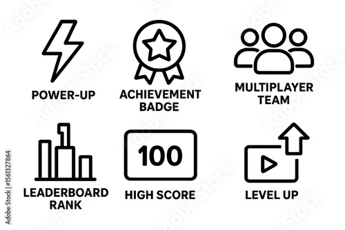 Gaming icon set vector illustration: simple design for ui and app development