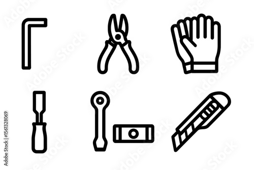 Wallpaper Mural Simple tools and equipment vector illustration for design projects Torontodigital.ca