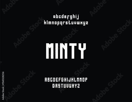 A display font sample showcasing the "Minty" typeface, with uppercase and lowercase letters.