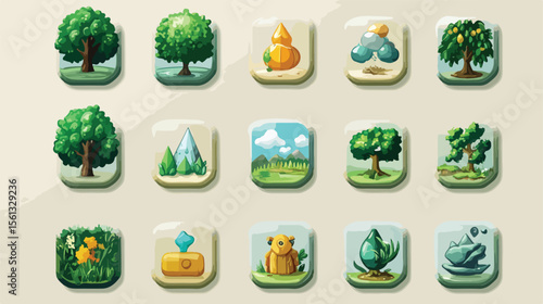 Flat Vector Environmental Icons Bundle for Various Projects