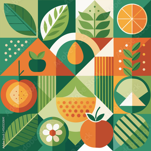 Obraz na plátně Abstract geometric pattern of farm food