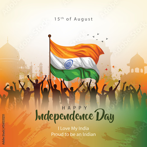 happy independence day India. 78 with Indian flag. abstract vector illustration design