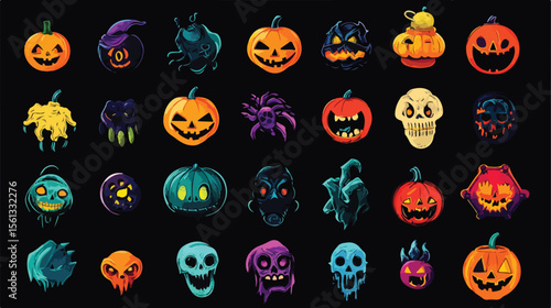 Bundle of 25 Halloween Collection Set - Spooky and Fun Halloween Images