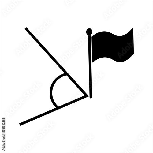 Football corner kick line icon. Linear style sign for mobile concept and web design. Football corner kick line vector icon with flag and ball. Symbol illustration.