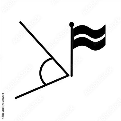 Football corner kick line icon. Linear style sign for mobile concept and web design. Football corner kick line vector icon with flag and ball. Symbol illustration.