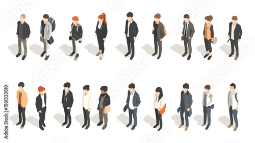 Professional Business People Isometric Avatars Vector Illustration