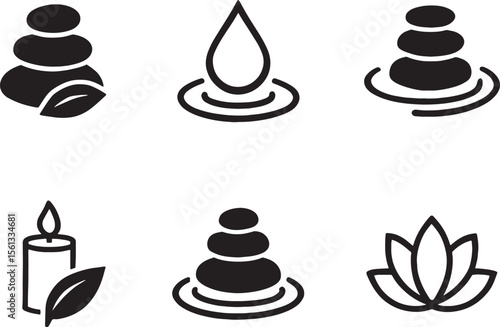 Spa and Zen Logo icon set