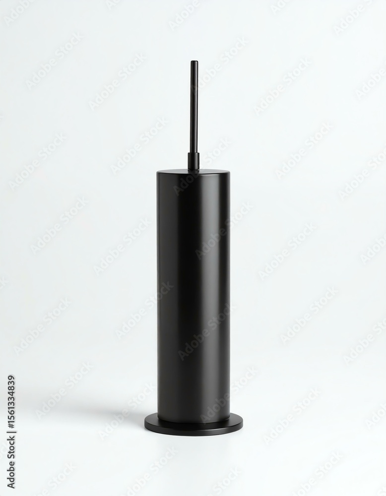 Sleek Minimalist Candle Snuffer Clipart. Stylish black toilet brush holder on white background. Sleek Minimalist Candle Snuffer Clipart. Stylish black toilet brush holder on white background.
