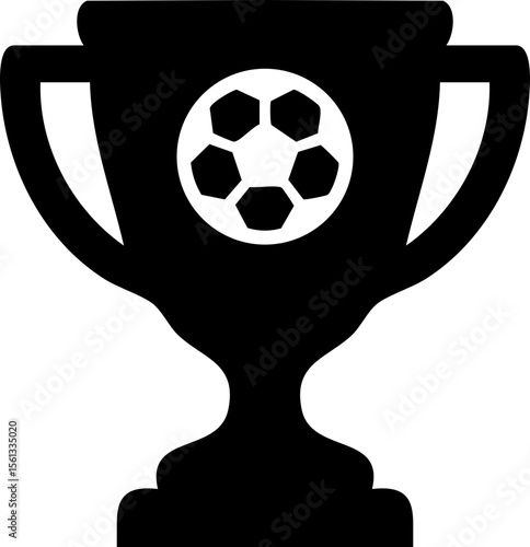 Flat vector icon of a football or soccer trophy.