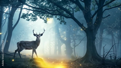 Mystical Nature Scene with Ethereal Glow
