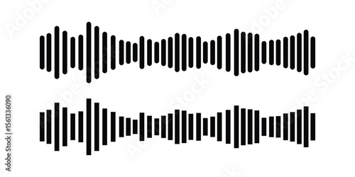 Sound wave collection for music. Audio Waves Logo Vector. audio signal icon. sound waves symbol. music pulse sign. Record interface icons.