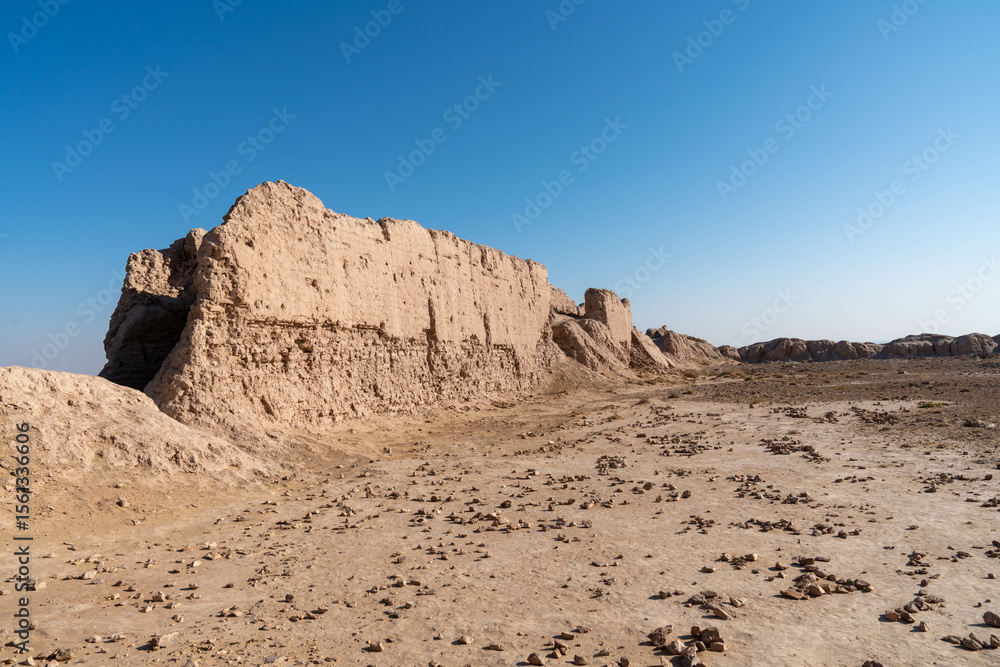 Fototapeta premium Ancient fortresses in Uzbekistan desert